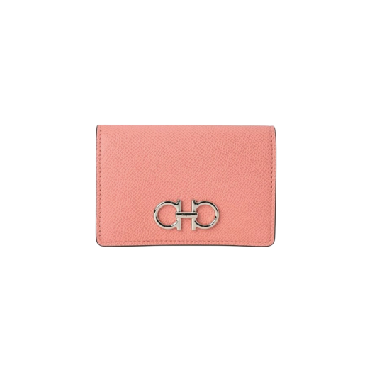 Ferragamo Gancini Credit Card Holder Coral