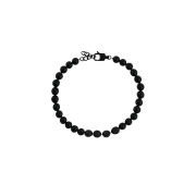 Emporio Armani Onyx Beaded Bracelet Black