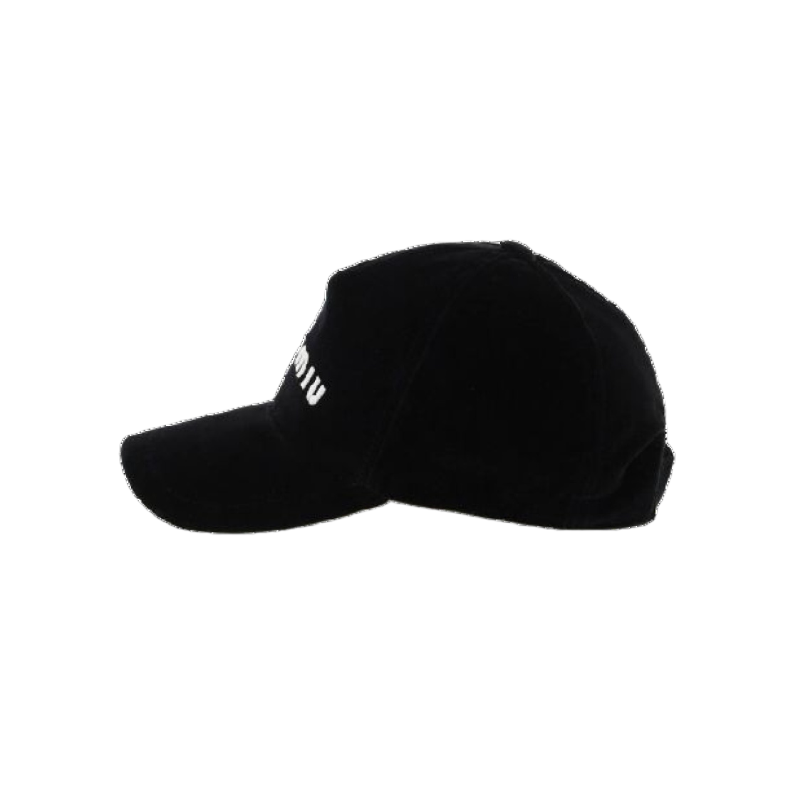 5HC179-068-F0967 (W) Miu Miu Velvet Baseball Cap Black White - #2