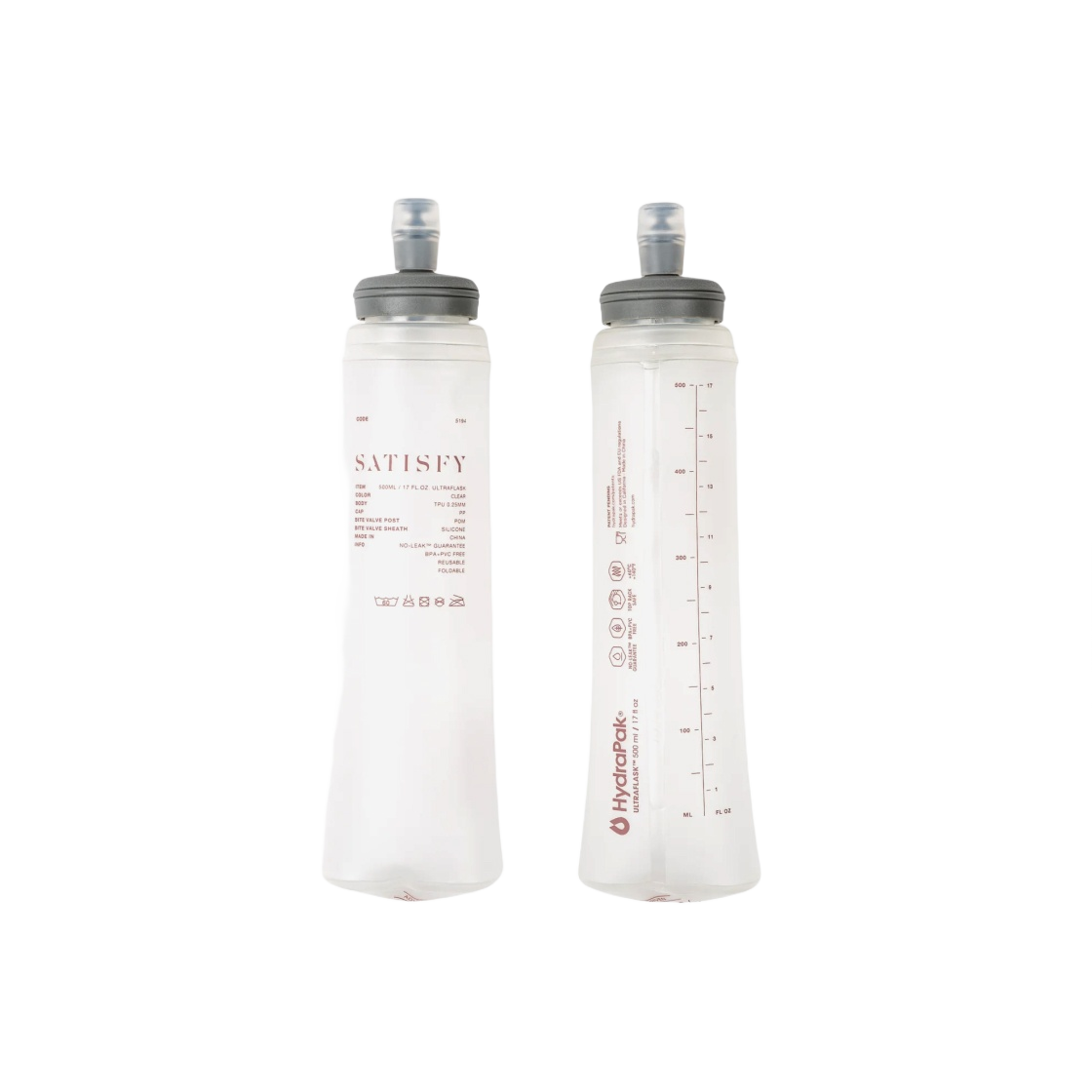 새티스파이 하이드라팩 소프트 플라스크 500ml 2팩 캐년(Satisfy Hydrapak Soft Flask 500ml 2-Pack Canyon)