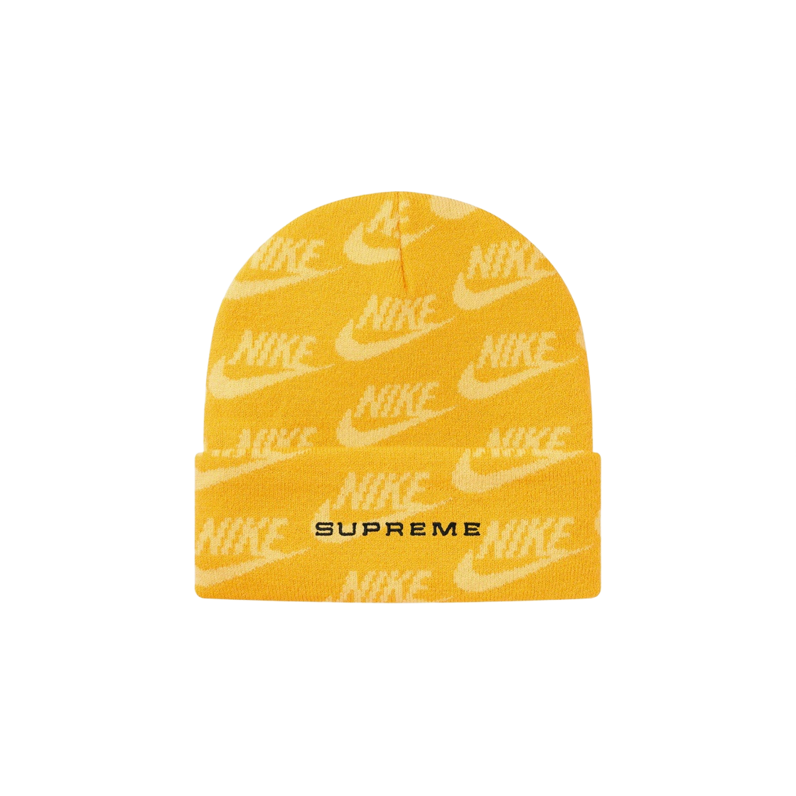 DC4110-721 Supreme x Nike Jacquard Logos Beanie Pale Yellow - 21SS