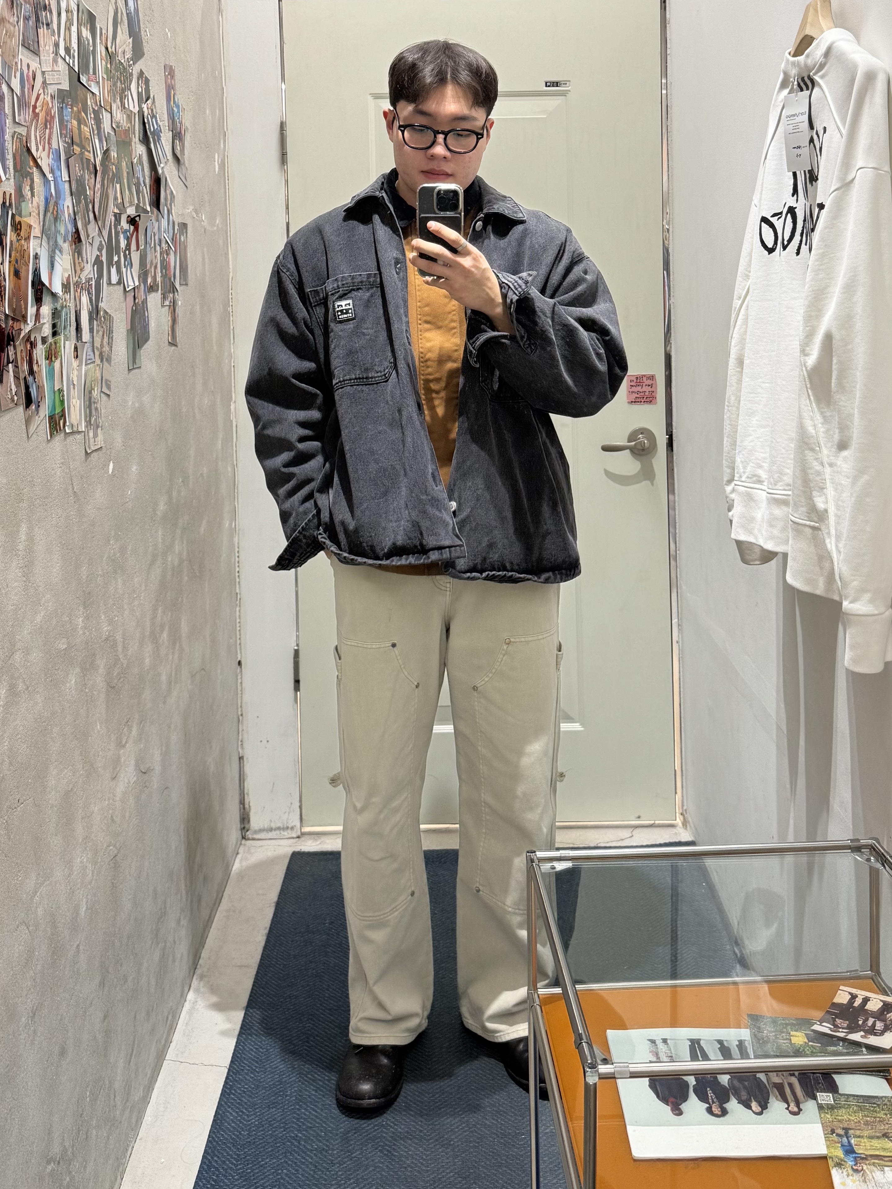 Kinchi Shower - 808 (a) Black, Nike NSW Field Work Jacket Light British Tan Light Orewood Brown - Asia 착용 스타일