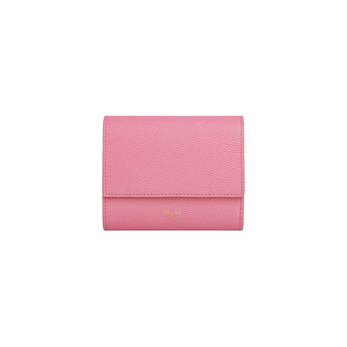 10B573BEL-25FO Celine Small Tri-Fold Wallet in Grained Calfskin Flamingo - 대표 이미지 #1