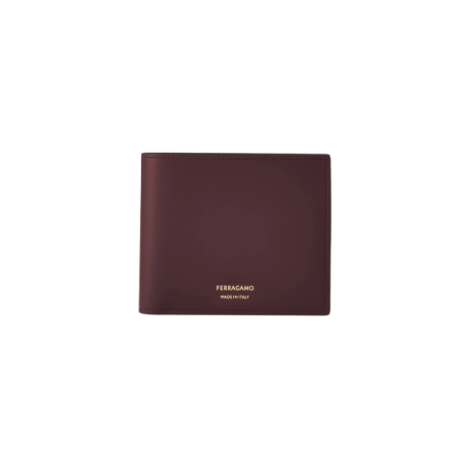 Ferragamo Classic Wallet with Coin Pocket Dark Barolo