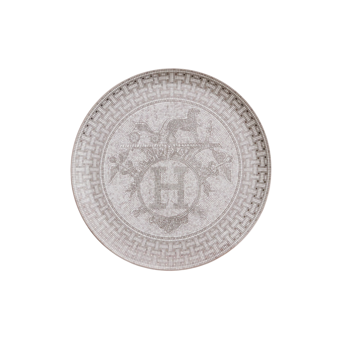 P035022P Hermes Mosaique Au 24 Tart Platter Platinum