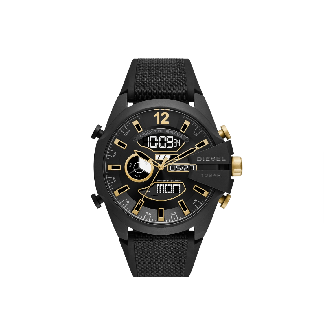 DZ4552 Diesel DZ4552 Mega Chief Analog Digital 51mm Nylon Silicone Black