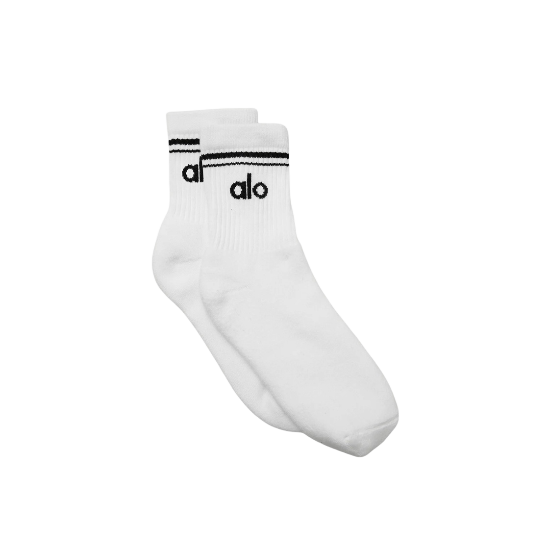 알로 요가 하프 스로우백 삭스 화이트 블랙(Alo Yoga Half Crew Throwback Socks White Black)