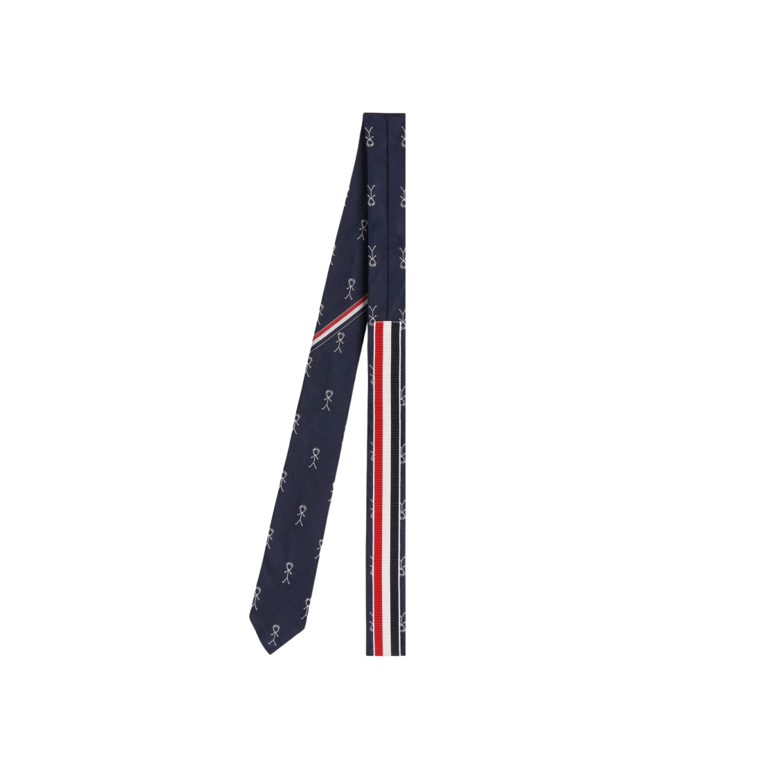 MNL001A-08104-415 Thom Browne Jacquard Engineered Mr. Thom Icon Classic Tie Navy - #2