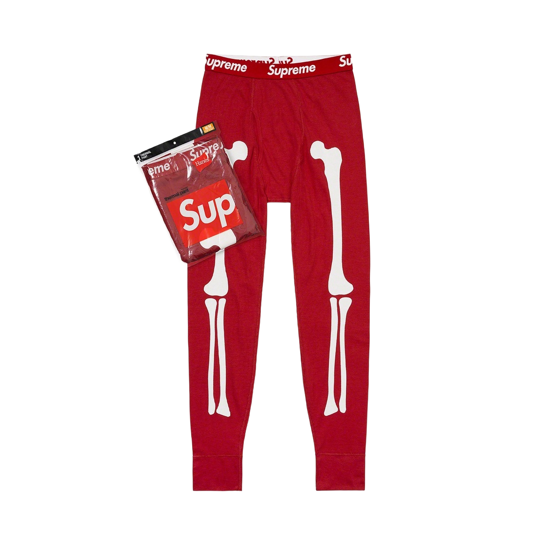 슈프림 헤인즈 본즈 써멀 팬츠 레드 (1개입)(Supreme Hanes Bones Thermal Pants Red (1 Pack))
