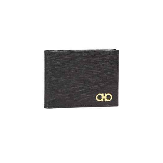 Ferragamo ID Window Gancini Wallet Black