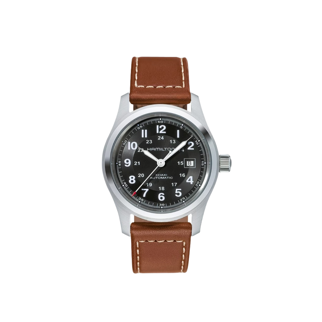 해밀턴 카키 필드 오토 42mm 스테인리스 스틸 카우 레더 블랙(Hamilton Khaki Field Auto 42mm Stainless Steel Cow Leather Black)