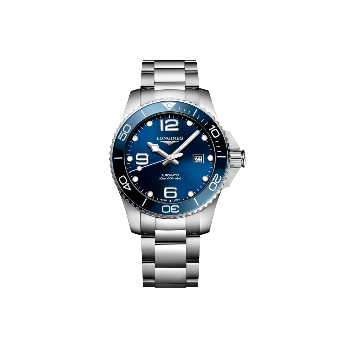 론진 하이드로콘퀘스트 오토매틱 43mm 스테인리스 스틸 세라믹 선레이 블루(Longines Hydroconquest Automatic 43mm Stainless Steel Ceramic Sunray Blue)