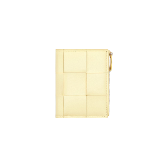 Bottega Veneta Small Cassette Bi-Fold Zip Wallet Camomile