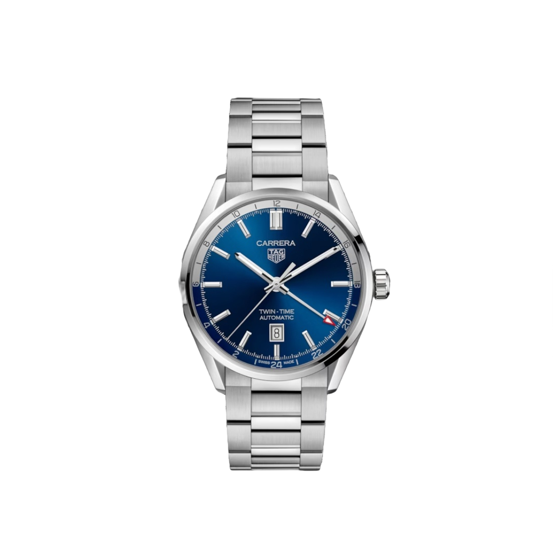 WBN201A-BA0640 TAG Heuer Carrera Twin-Time Calibre 7 Automatic Steel Blue