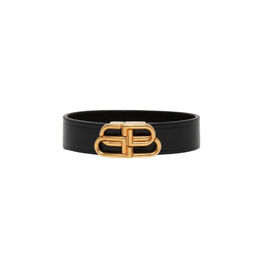 (W) Balenciaga BB Thin Bracelet Black