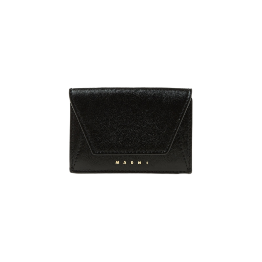 Marni Leather Tri-Fold Wallet Black