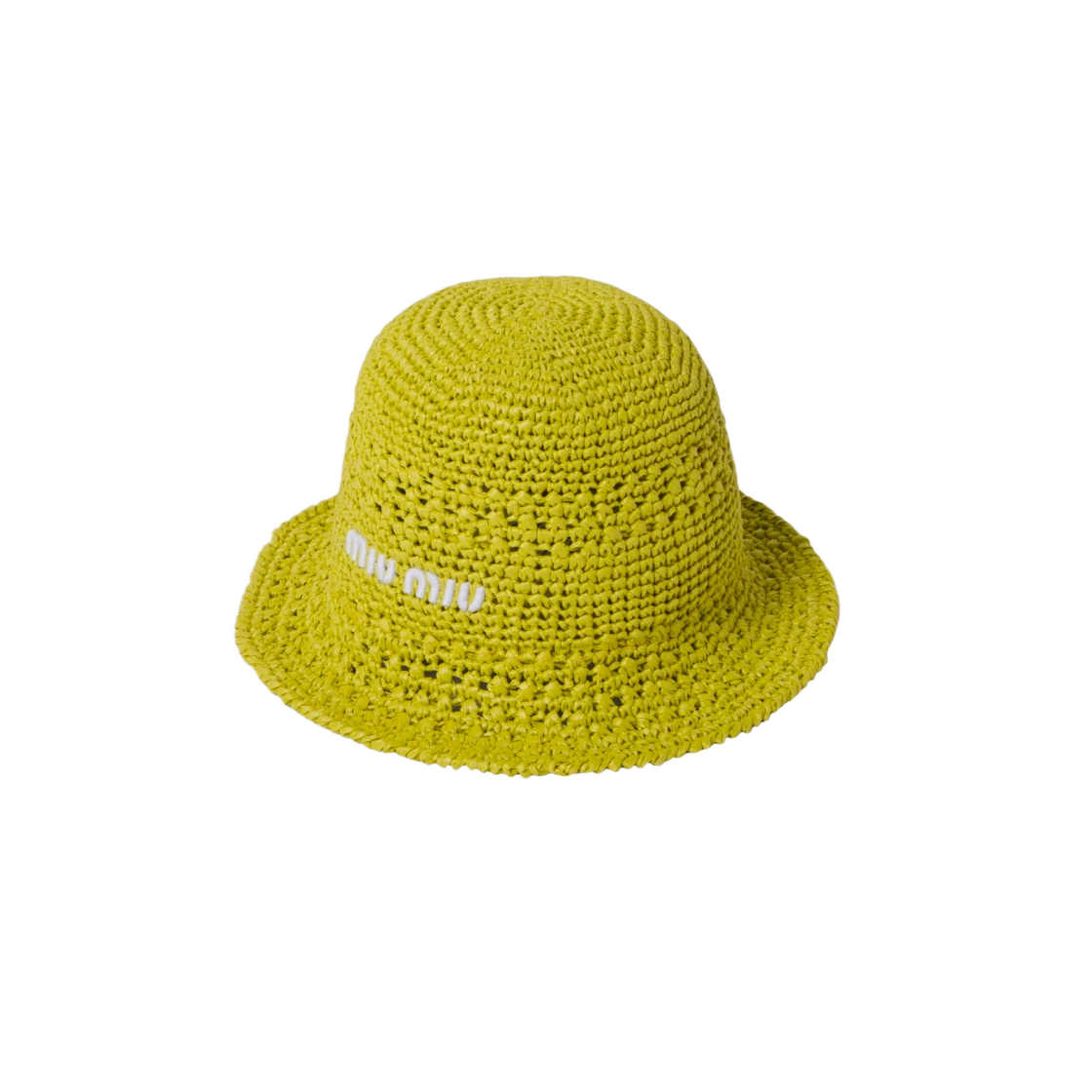 (W) 미우 미우 라피아 햇 시트론 옐로우((W) Miu Miu Raffia Hat Citron Yellow) - 1