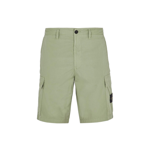 Stone Island L0803 Stretch Cotton Canvas Garment Dyed Cargo Bermuda Shorts Sage Green - 23SS