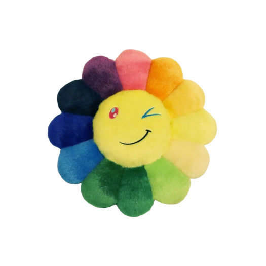 Kaikai Kiki Flower Emoji Cushion Wink Smile 30cm Rainbow