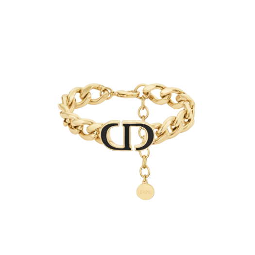 (W) Dior 30 Montaigne Bracelet Gold Finish Metal Black Lacquer