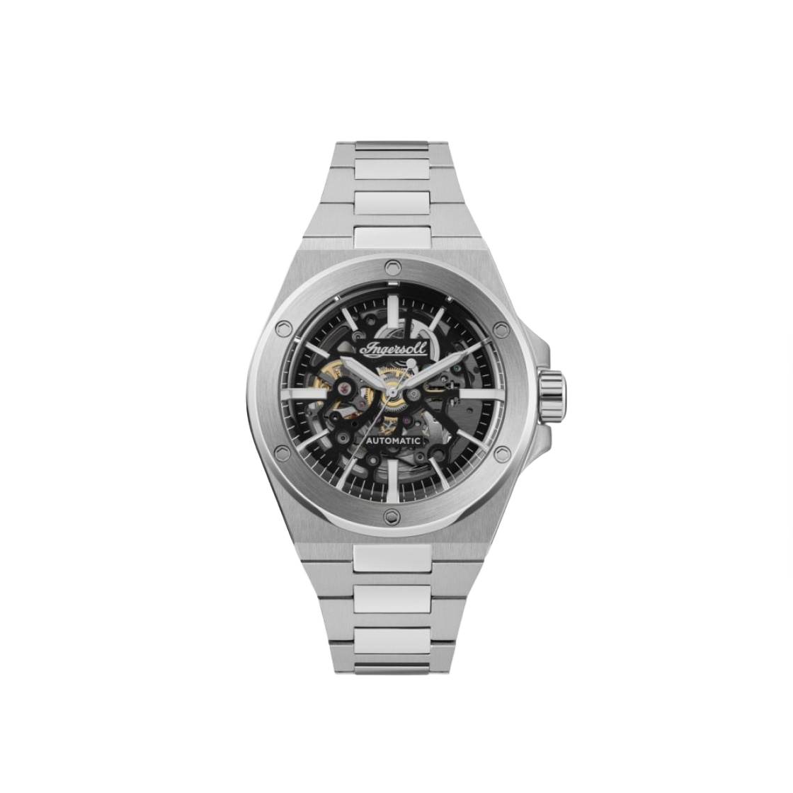 잉거솔 볼러 45.4mm I15002 오토매틱 스테인리스 스틸 실버 블랙 다이얼(Ingersoll Baller 45.4mm I15002 Automatic Stainless Steel Silver Black Dial)