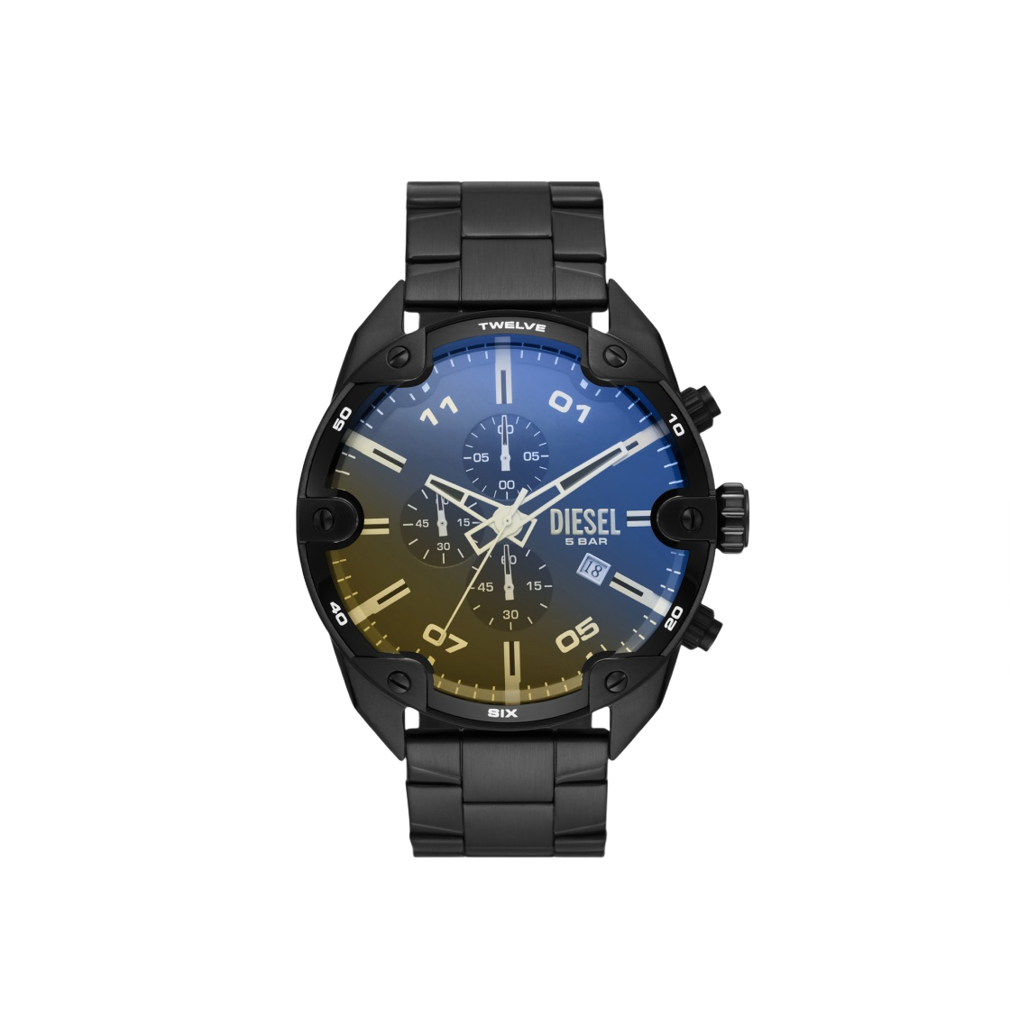 DZ4609 Diesel DZ4609 Spiked Chronograph 49mm Stainless Steel Black