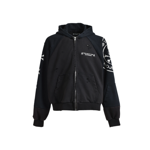 Project G/R x Mastermind Reconstructed Folded Hood Zip Black