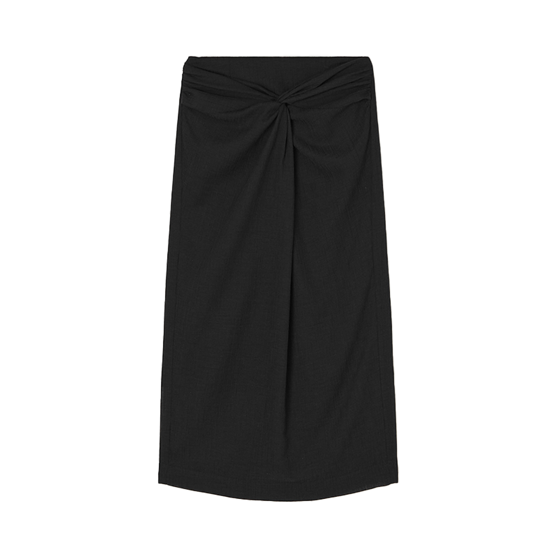 비뮤즈맨션 트위스트 포인트 스커트 블랙(BEMUSE MANSION Twist point skirt Black)