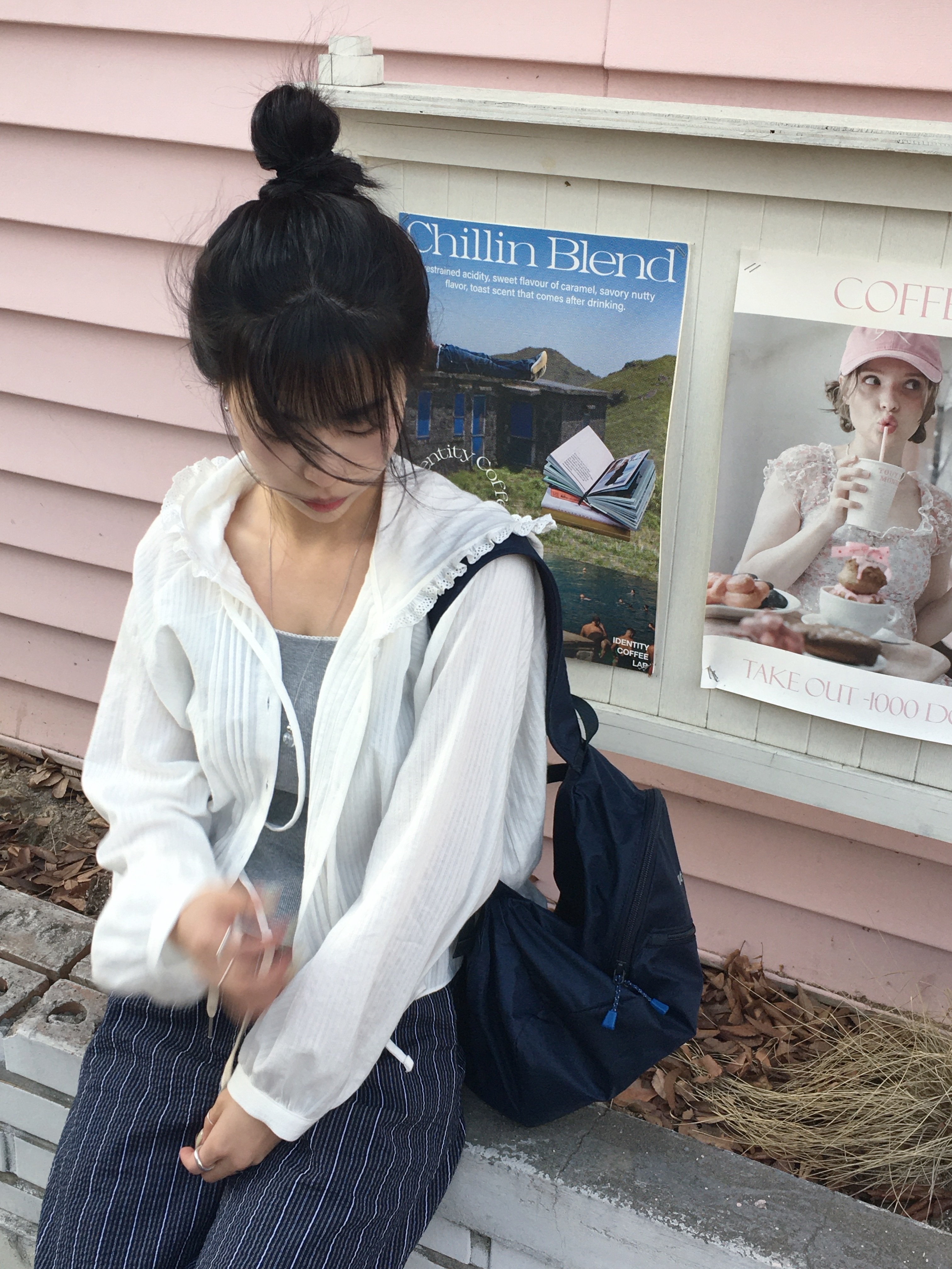 Montbell Pocketable Light Pack 18 Navy 착용 스타일 - 4