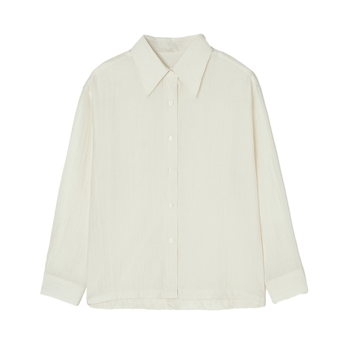 비뮤즈맨션 링클 루즈핏 셔츠 크림 아이보리(BEMUSE MANSION Wrinkle loose fit shirts Cream ivory)