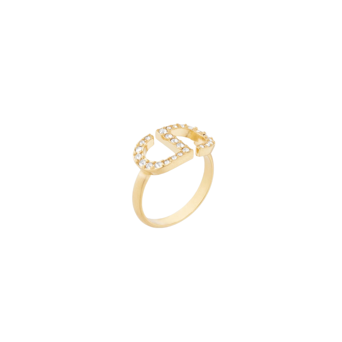 R1508WOMCY-D03S (W) Dior Petit CD Ring Gold Finish Metal Silver Tone Crystals - 대표 이미지 #1