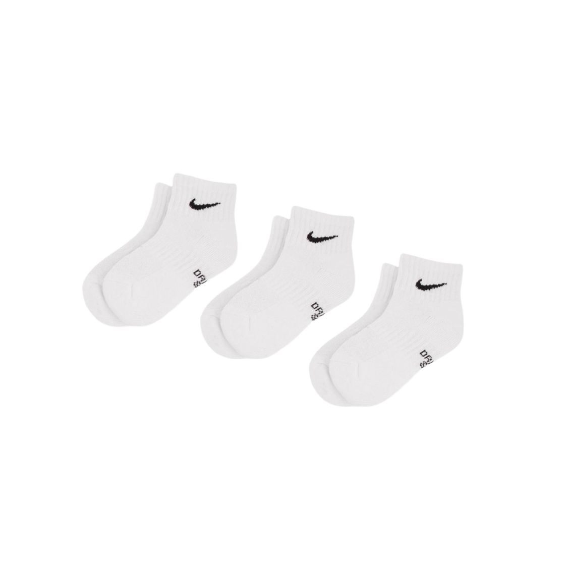 (키즈) 나이키 에브리데이 쿠션 앵클 삭스 화이트 (3개입/국내 정식 발매 제품)