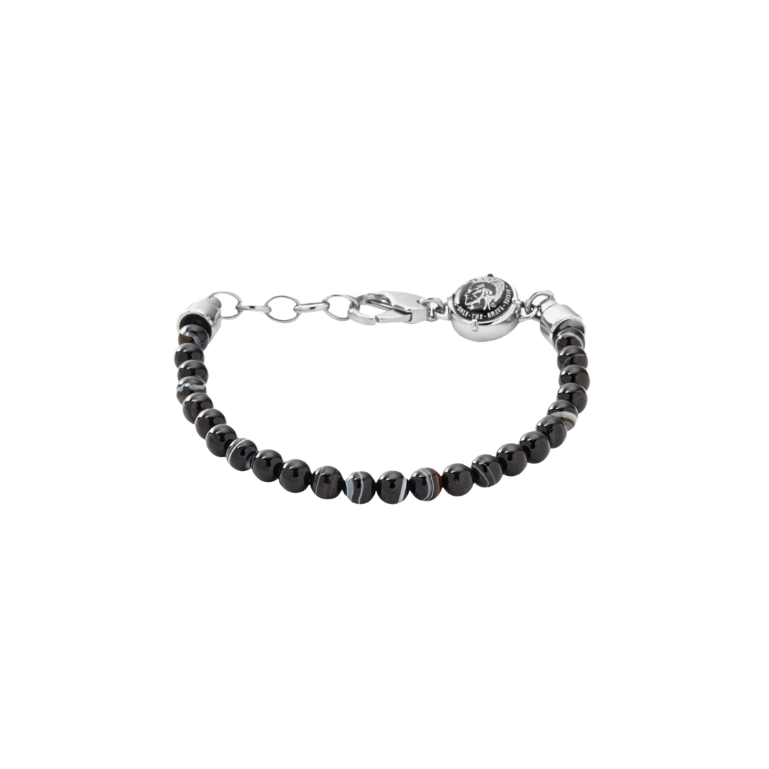 디젤 Dx0848 스틸 차이니즈 재스퍼 비즈 브레이슬릿 블랙(Diesel Dx0848 Steel Chinese Jasper Beads Bracelet)