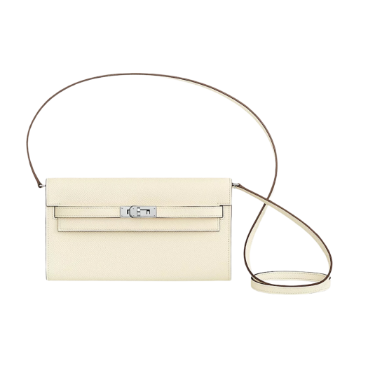 Hermes Kelly Classic To Go Verso Wallet Epsom & Palladium Nata Jaune Poussin