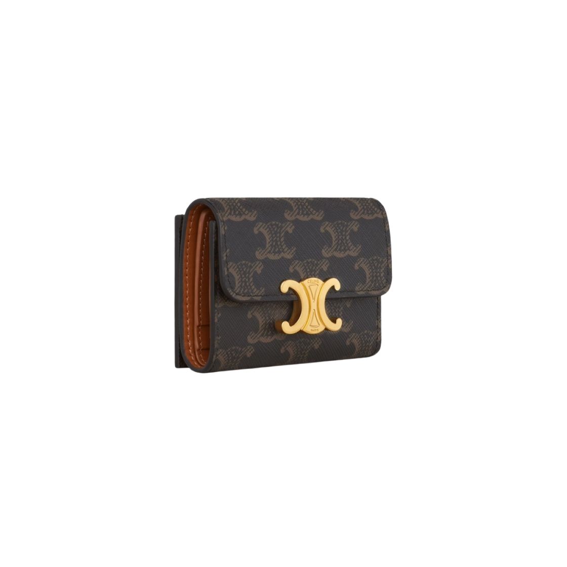 10I652DS3-04LU Celine Compact Wallet with Coin in Triomphe Canvas Tan - #2