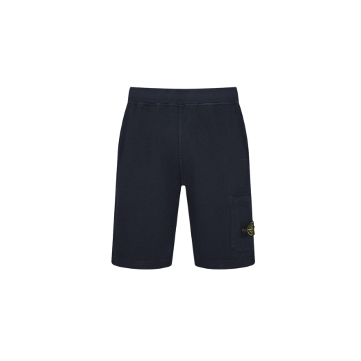 Stone Island 66260 Malfile Fleece Garment Dyed Old Effect Bermuda Shorts Navy Blue - 22SS