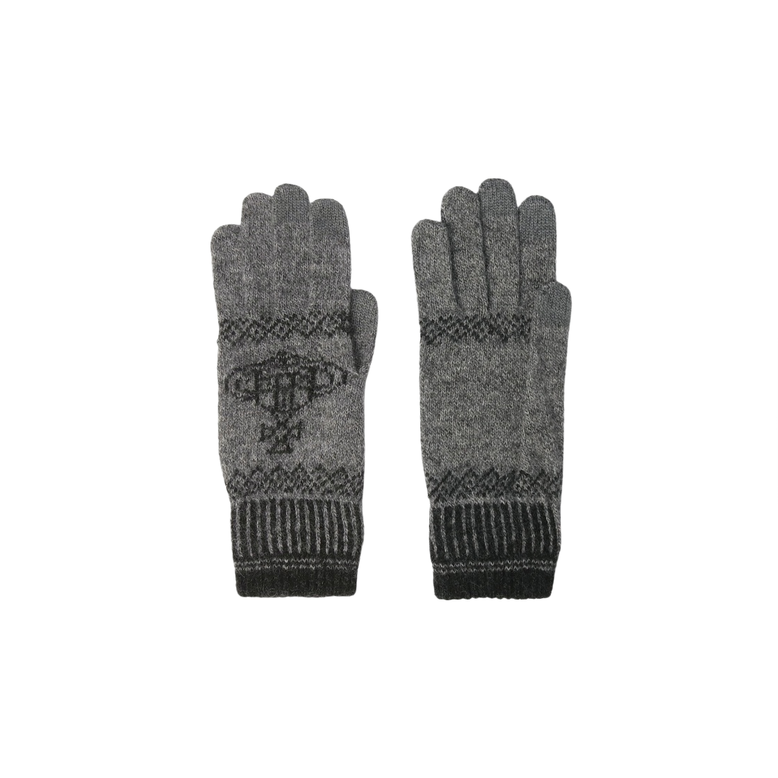 3121VW236 (W) Vivienne Westwood Big Orb Knit Gloves Grey