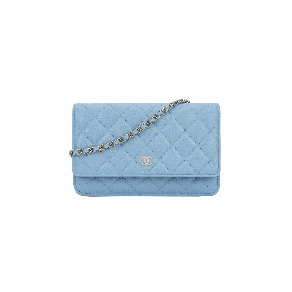 AP0250-Y33352-NH626 Chanel Classic Wallet On Chain Grained Calfskin & Gold Light Blue - 대표 이미지 #1