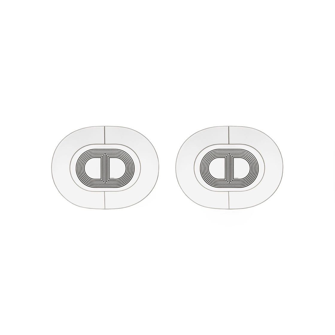 에르메스 랠리 24 스몰 오발 플레이트 화이트 (2개입)(Hermes Rallye 24 Small Oval Plate White (2 Plates))