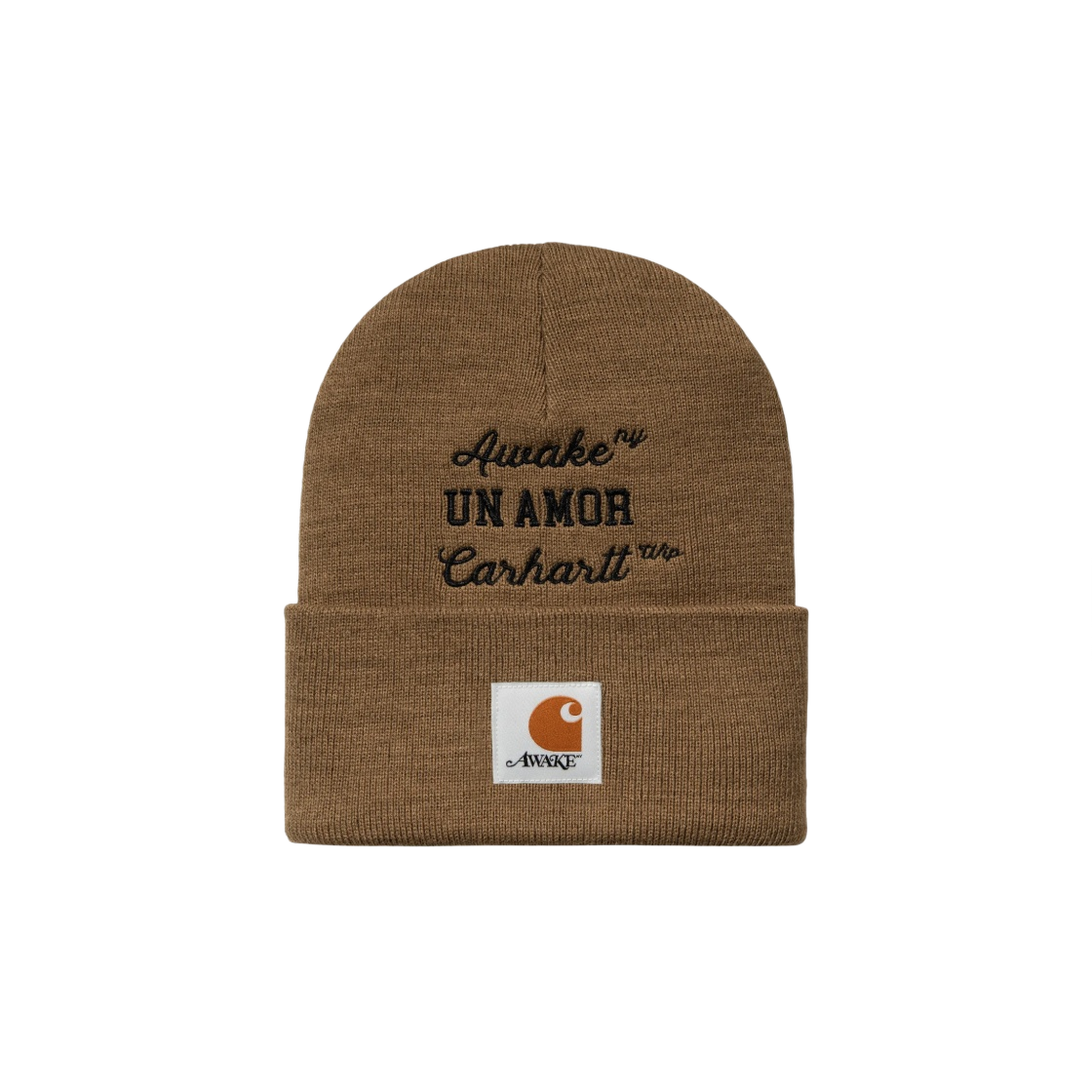 칼하트 WIP x 어웨이크 NY 언 아모르 비니 브라운(Carhartt WIP x Awake NY Un Amor Beanie Brown) - 1