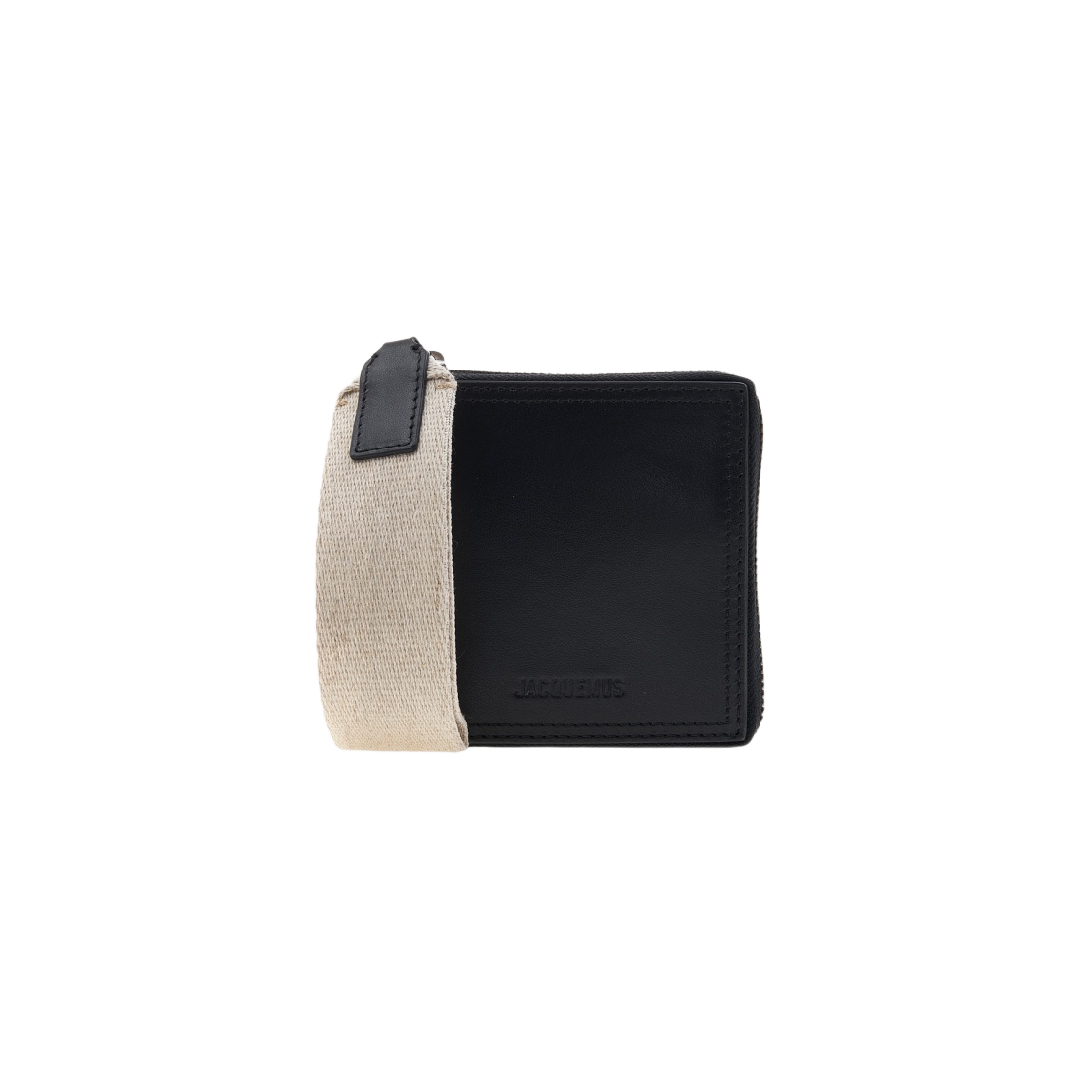 자크뮈스 르 까레 론드 랜야드 스퀘어 월렛 블랙(Jacquemus Le Carre Rond Lanyard Square Wallet Black)