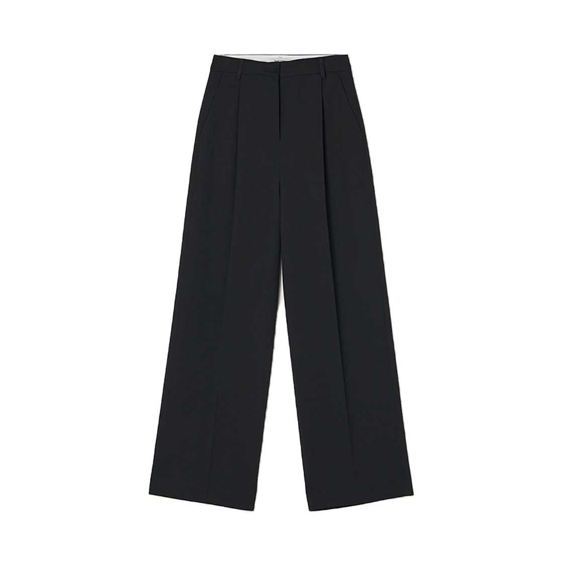 비뮤즈맨션 턱 와이드 팬츠 네이비(BEMUSE MANSION Tuck wide pants Navy)