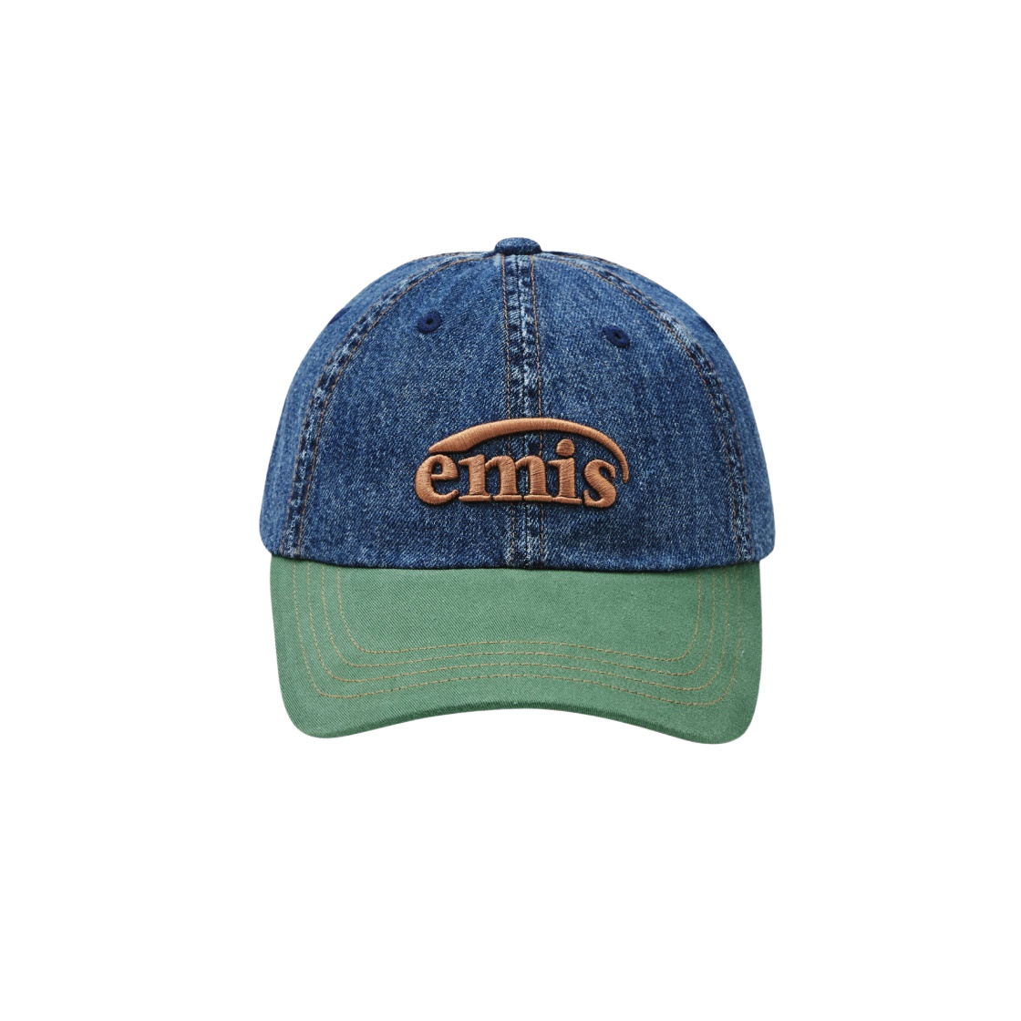 이미스 워시드 데님 볼캡 블루 그린(Emis Washed Denim Ball Cap Blue Green)