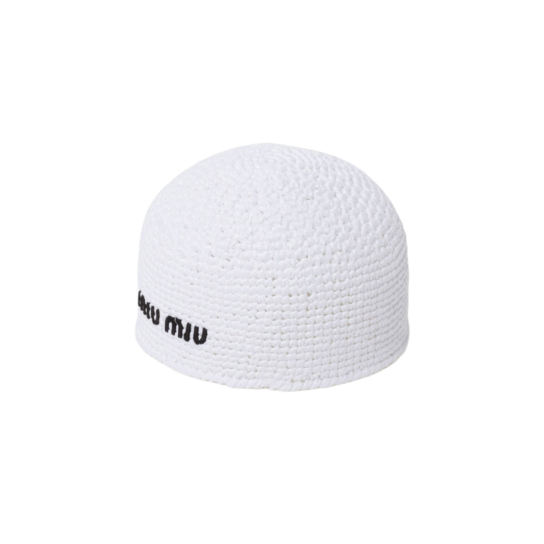 (W) 미우 미우 크로쉐 햇 화이트((W) Miu Miu Crochet Hat White) - 1
