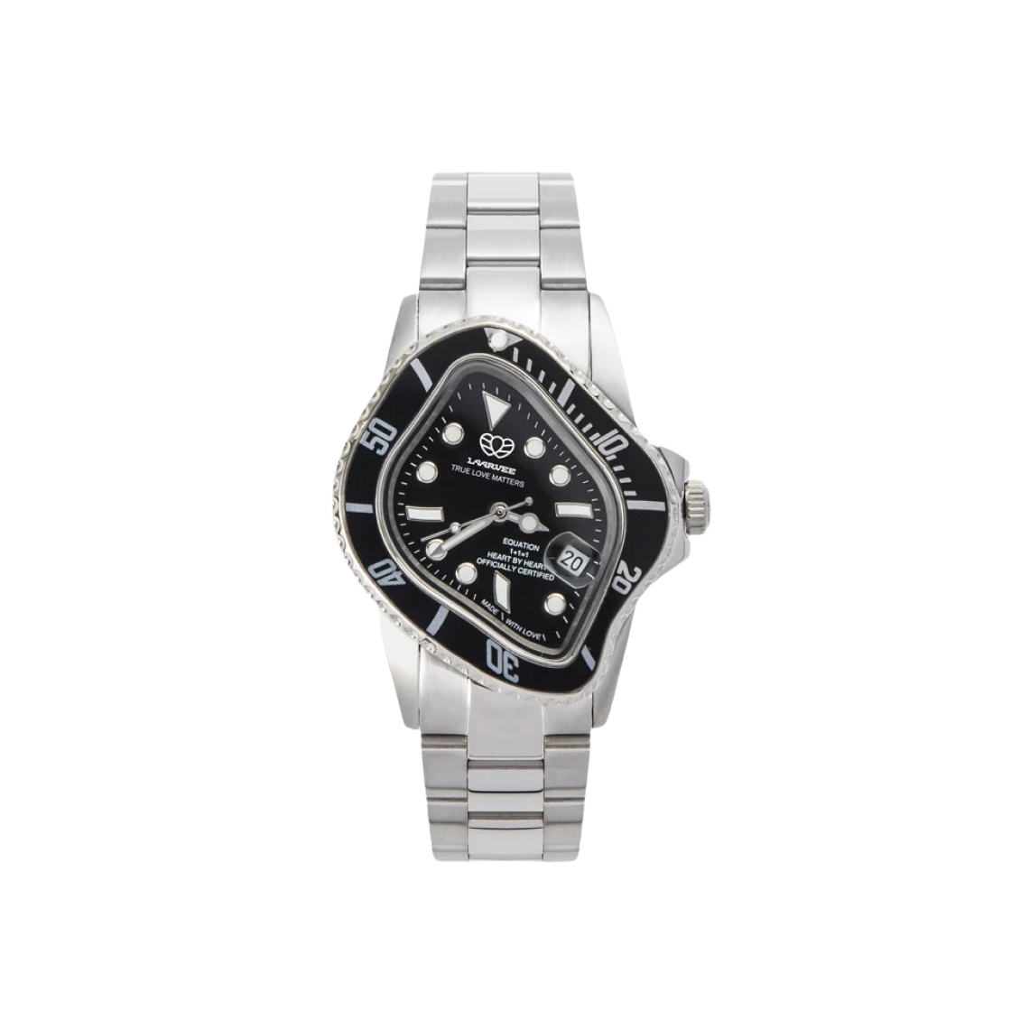 라르비 PEA001 실버 프리시전 스틸 블랙 베젤 블랙 다이얼(Laarvee PEA001 Silver Precision Steel Black Bezel Black Dial)