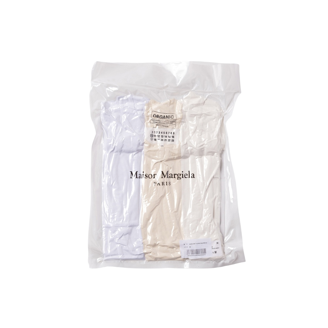 메종 마르지엘라 티셔츠 화이트 크림 에크루 (3팩)(Maison Margiela T-Shirts White Cream Ecru (3 Pack)) - 1