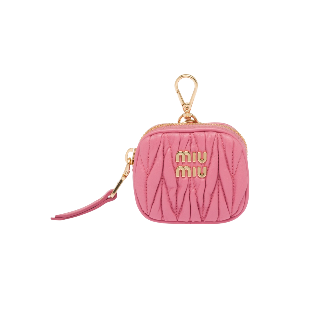 미우 미우 마테라쎄 나파 가죽 에어팟 케이스 베고니아 핑크(Miu Miu Matelasse Nappa Leather Airpods Case Begonia Pink) - 1