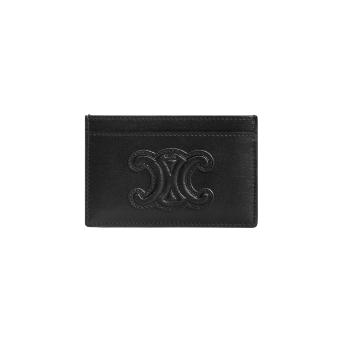 10B703EMH-38NO Celine Card Holder Cuir Triomphe in Shiny Calfskin Black - 대표 이미지 #1