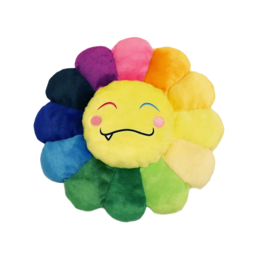 Kaikai Kiki Flower Emoji Cushion Smile 60cm Rainbow