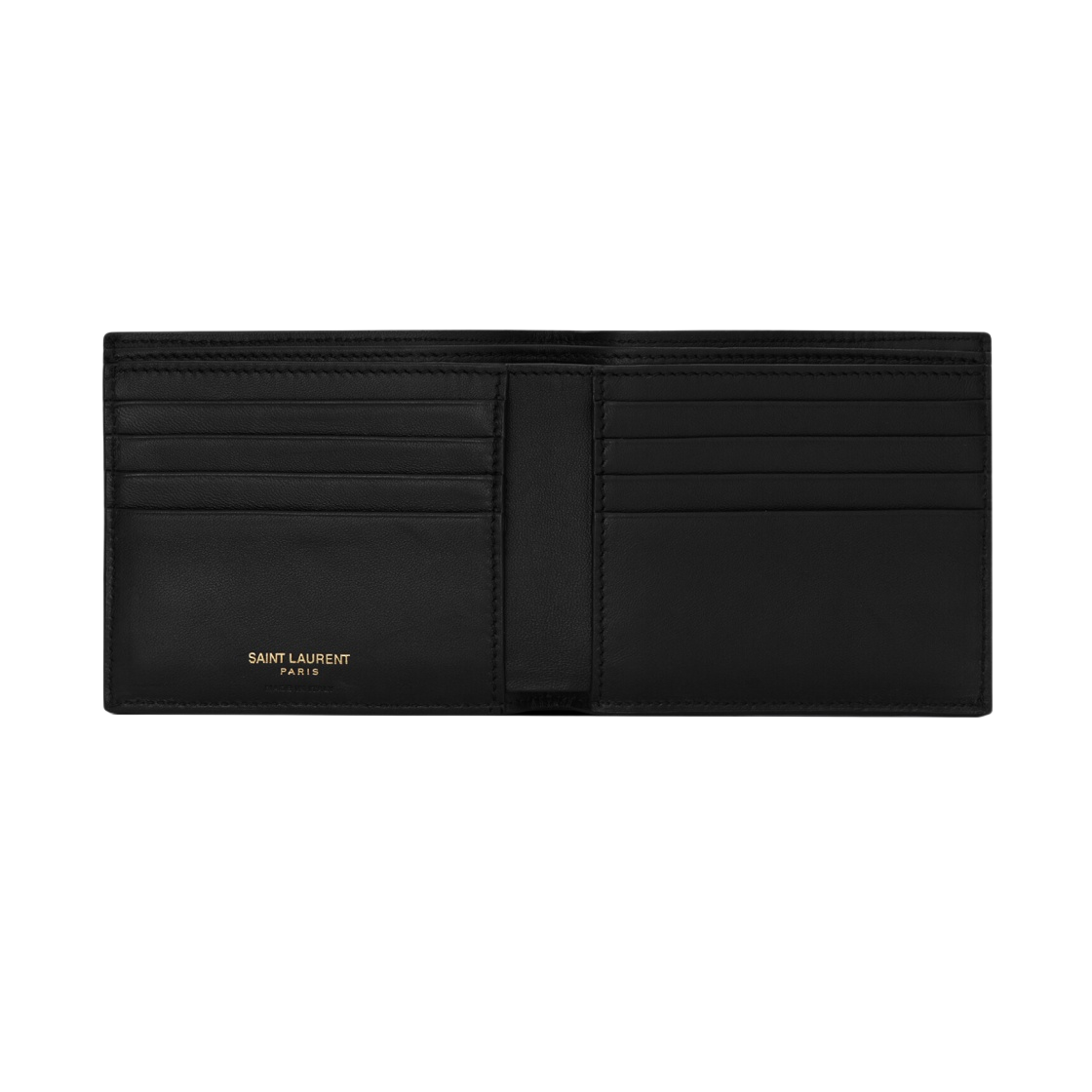 607727-DZEDW-1000 Saint Laurent Tiny Cassandre East/West Wallet In Crocodile Embossed Matte Leather Black - #2
